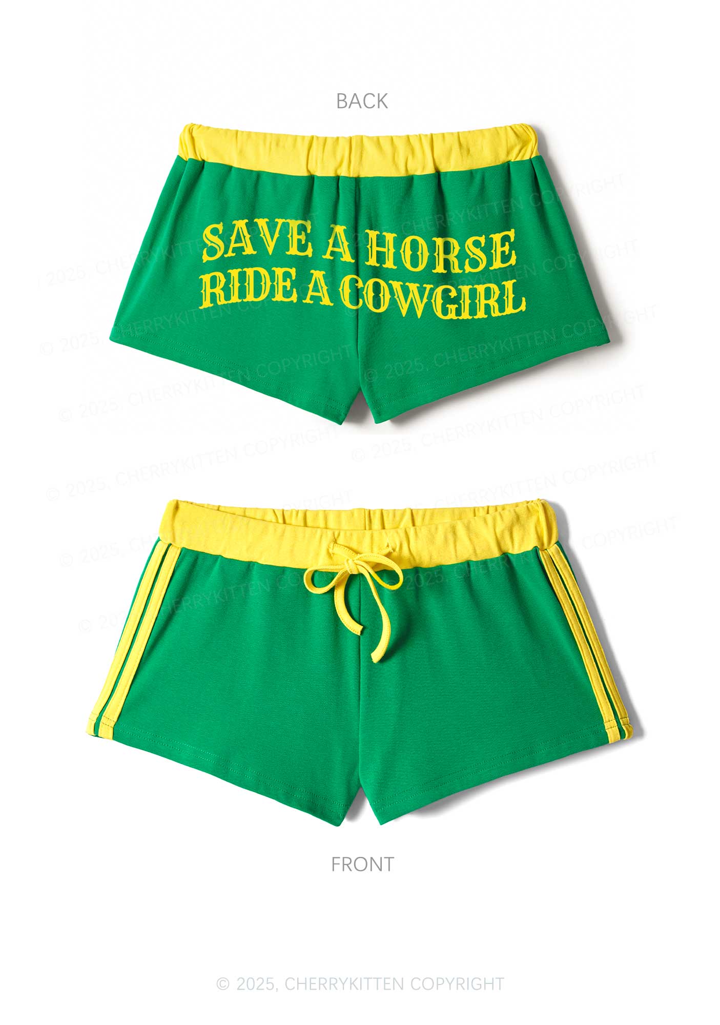 Save A Horse Ride A Cowgirl Y2K Drawstring Mini Shorts Cherrykitten