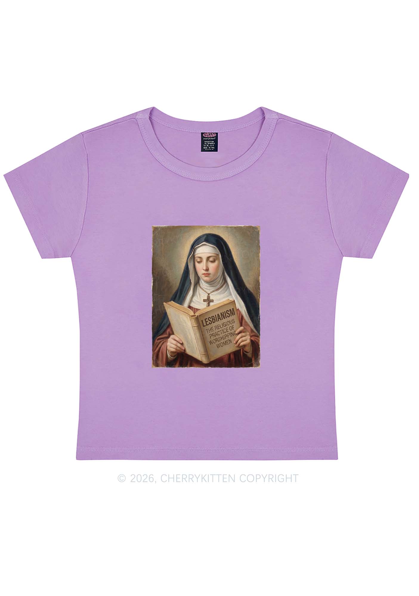 Lesbianism Nun Pride Y2K Baby Tee Cherrykitten