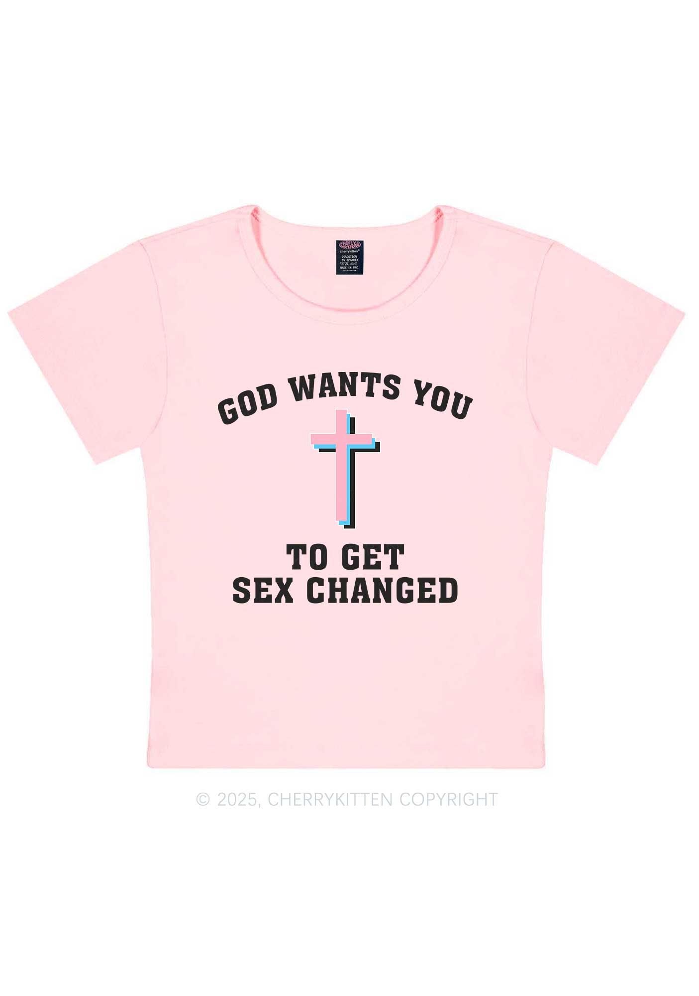 God Wants You To Get Changed Y2K Baby Tee Cherrykitten