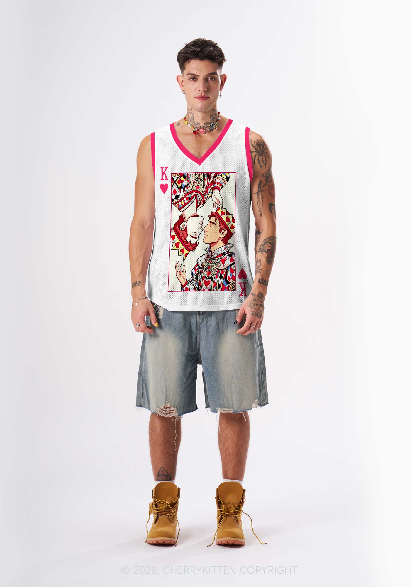 Red Heart King Pride Y2K Sport Jersey Tank Cherrykitten