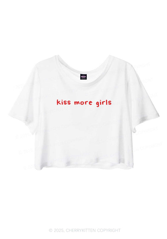 Kiss More Girls Pride Y2K Sheer Crop Tee Cherrykitten