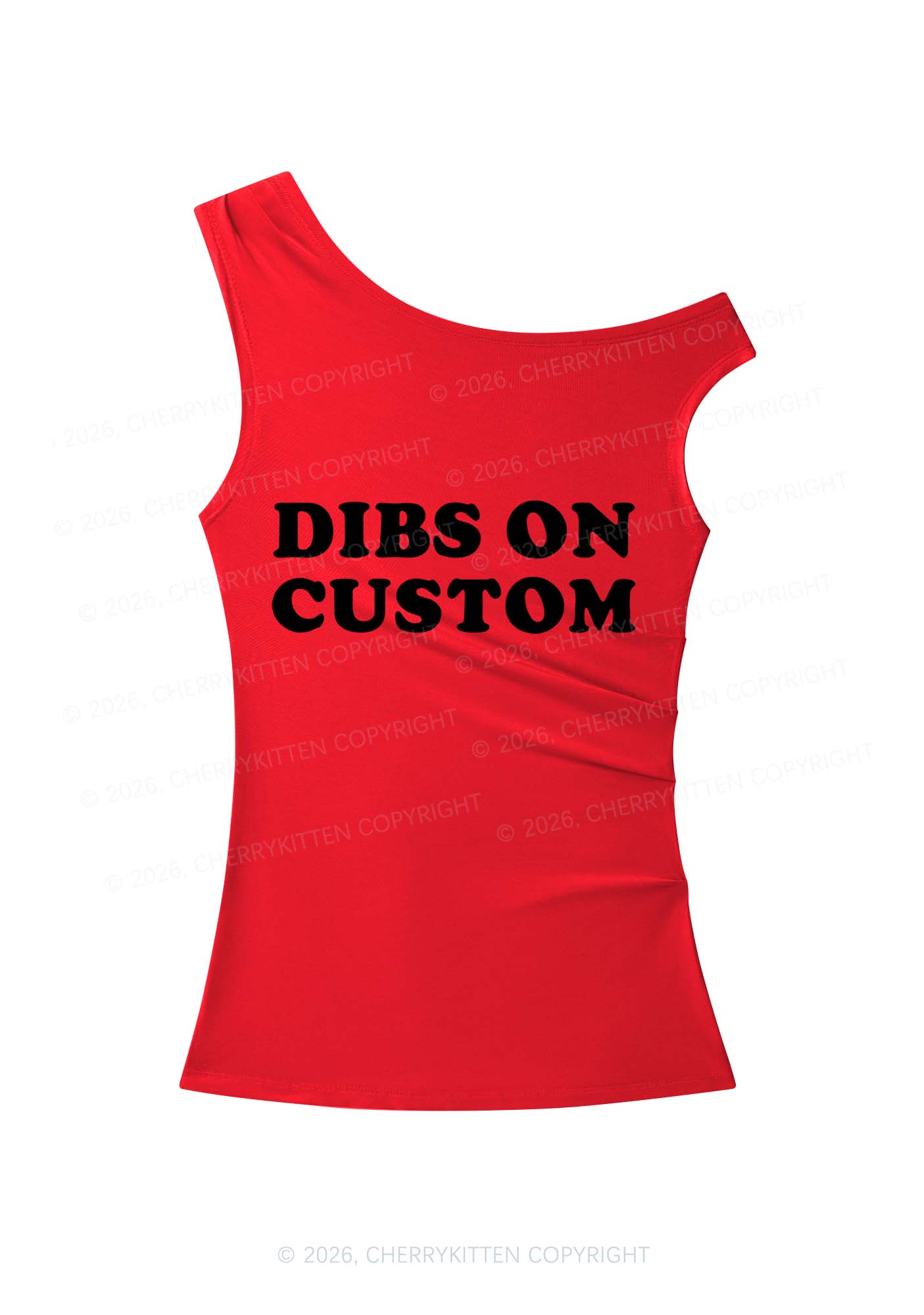 Dibs On Custom Y2K Off Shoulder Tank Top Cherrykitten