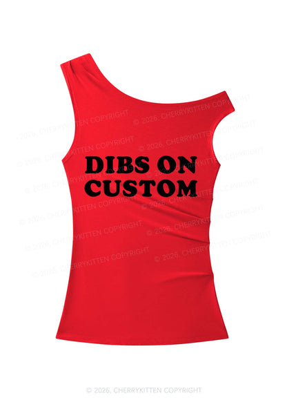 Dibs On Custom Y2K Off Shoulder Tank Top Cherrykitten