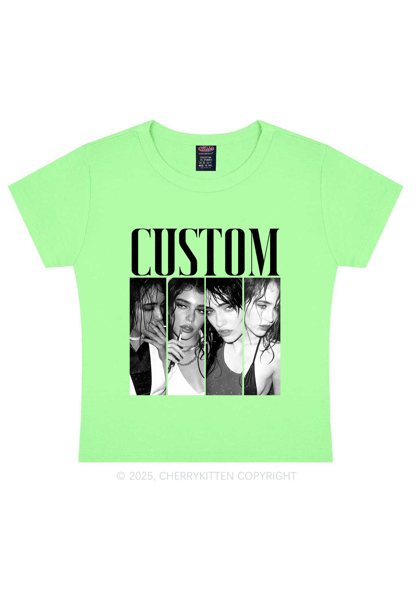 Custom Baddie Girls Photo Y2K Baby Tee Cherrykitten