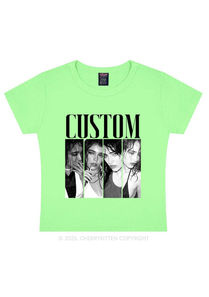 Custom Baddie Girls Photo Y2K Baby Tee Cherrykitten