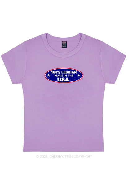 Lesbian Made In USA Y2K Baby Tee Cherrykitten