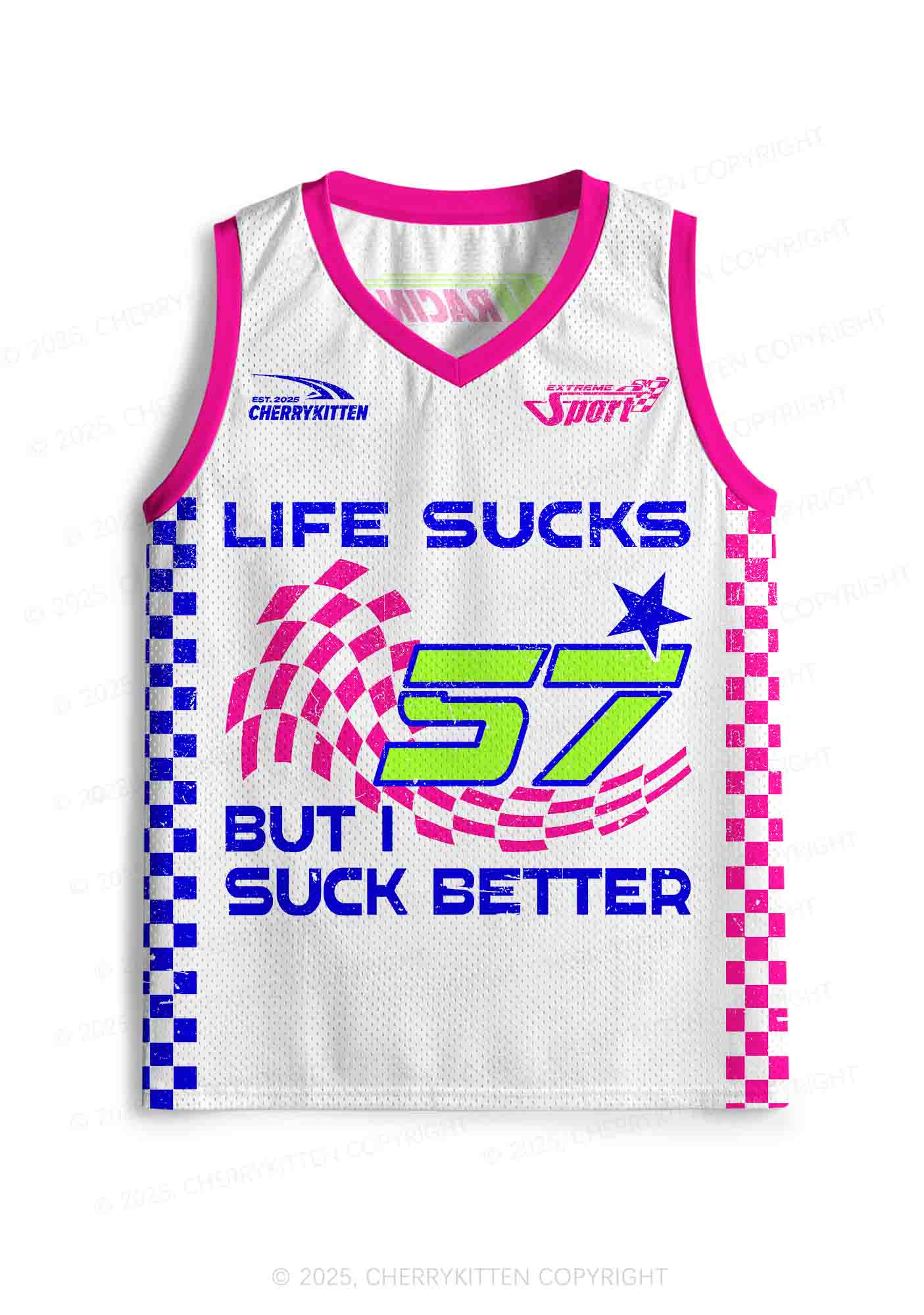 Custom Life Sucks Y2K Sport Jersey Tank Cherrykitten
