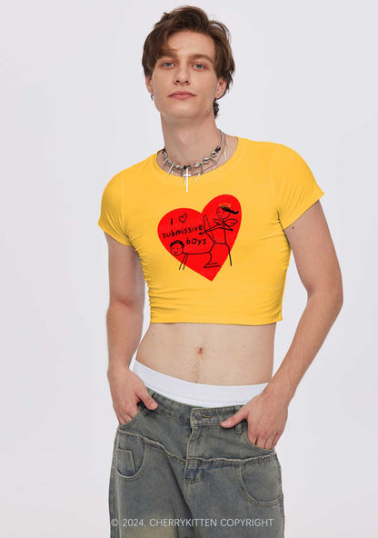Girl Love S Boys Y2K Valentine's Day Baby Tee Cherrykitten