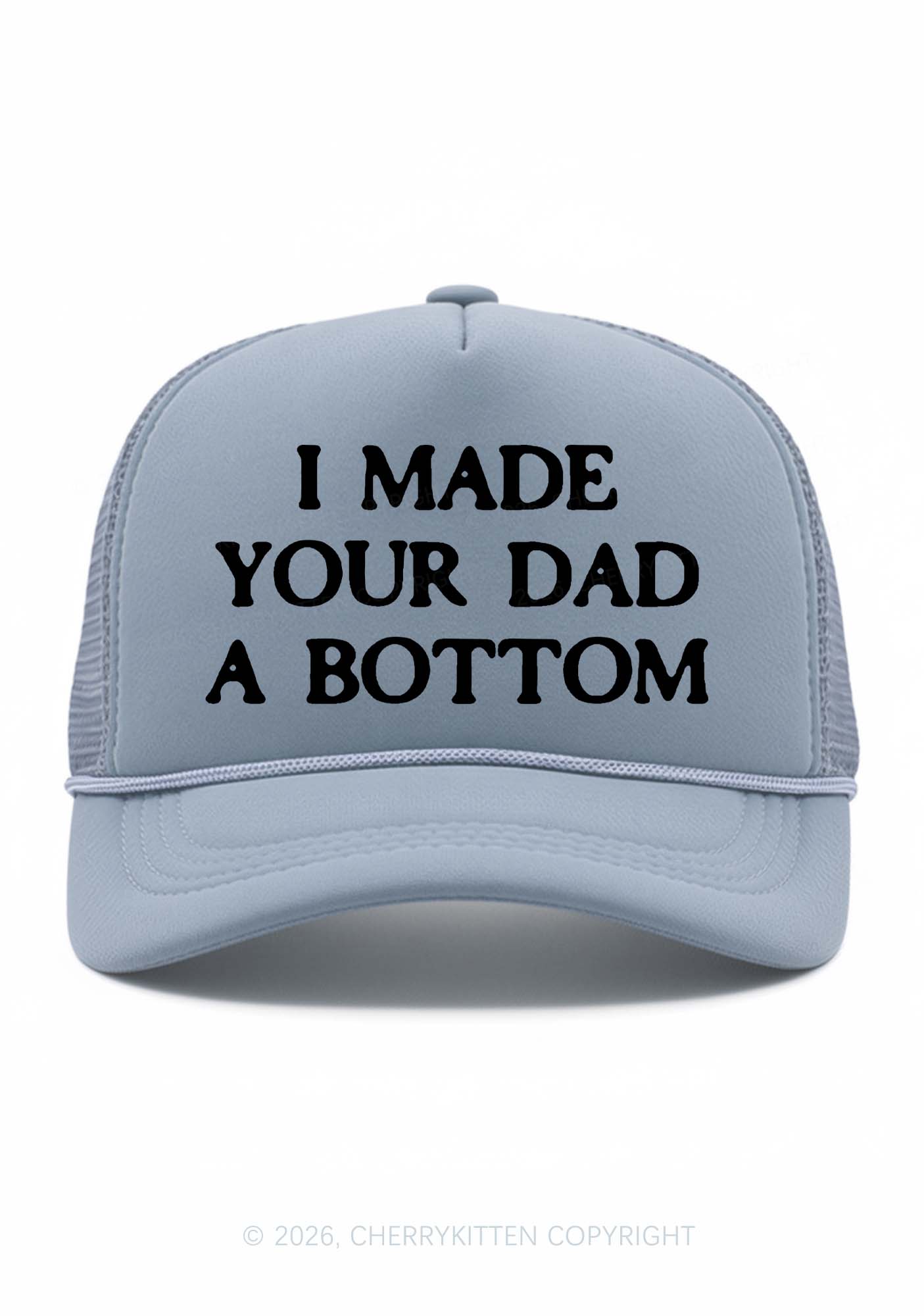 Made Your Dad A Bottom Pride Y2K Trucker Hat Cherrykitten