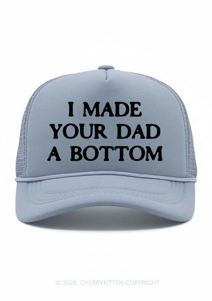 Made Your Dad A Bottom Pride Y2K Trucker Hat Cherrykitten