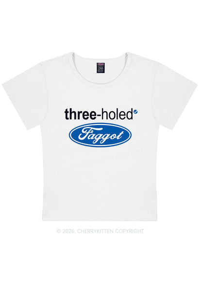 Three Holed Faggot Pride Y2K Baby Tee Cherrykitten