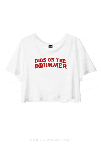 Dibs On The Drummer Y2K Sheer Crop Tee Cherrykitten