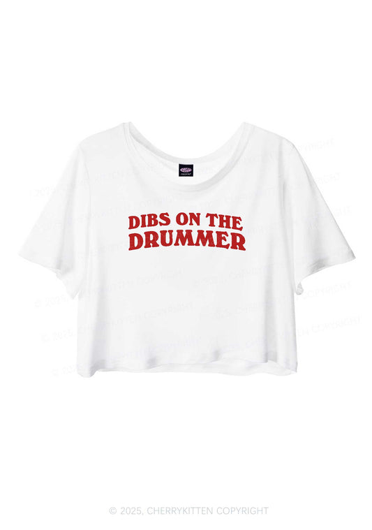 Dibs On The Drummer Y2K Sheer Crop Tee Cherrykitten