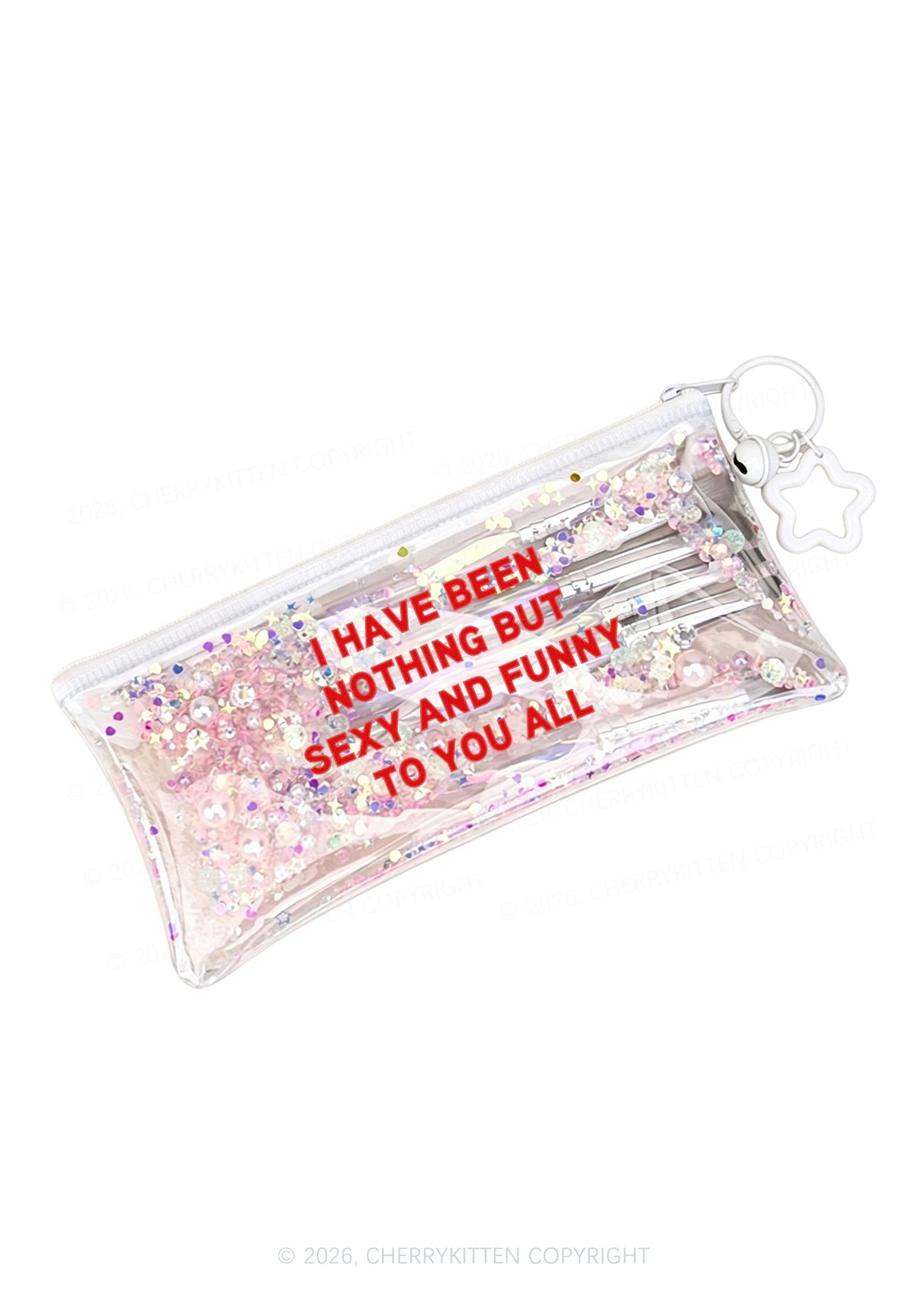 I Have Been Funny Y2K Quicksand Transparent Pencil Pouch Cherrykitten