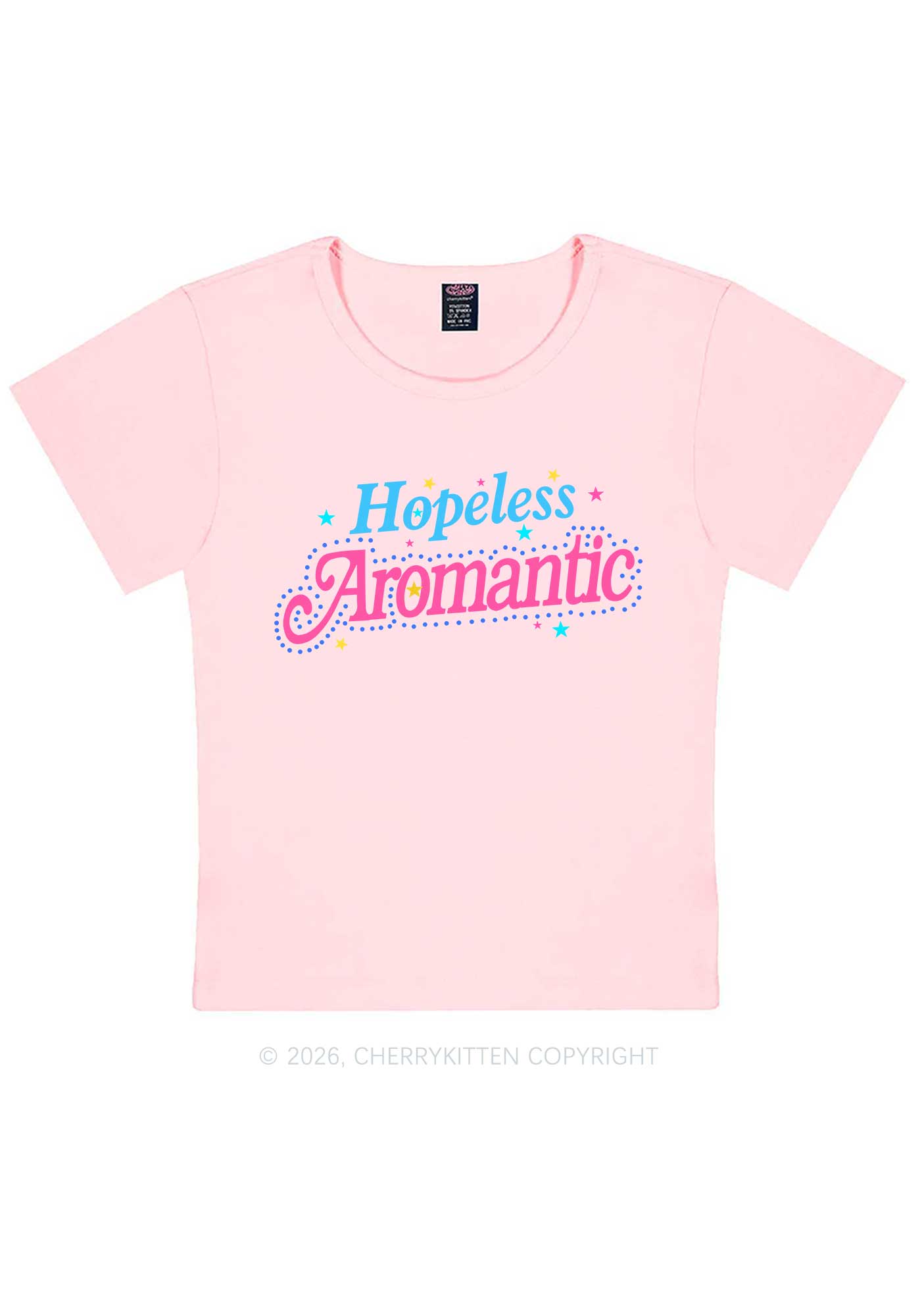 Hopeless Aromantic Pride Y2K Baby Tee Cherrykitten
