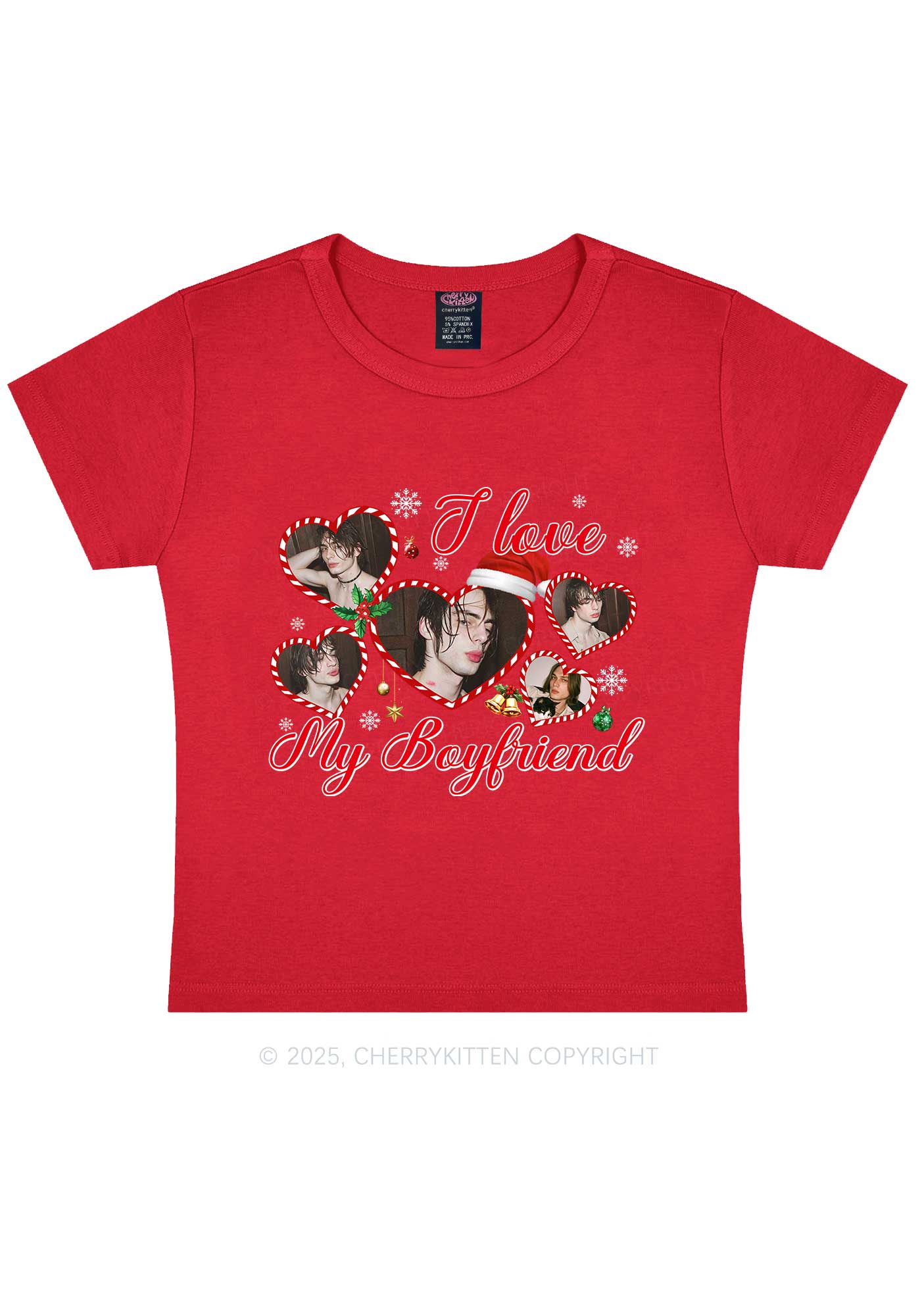 Custom Christmas I Love My GF Y2K Baby Tee Cherrykitten