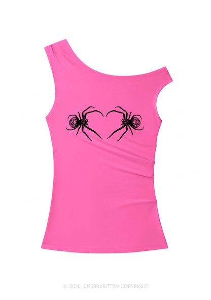Skull Spider Y2K Off Shoulder Tank Top Cherrykitten