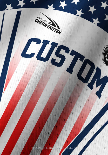 Custom American Flag Y2K Crop Football Jersey Shirts Cherrykitten