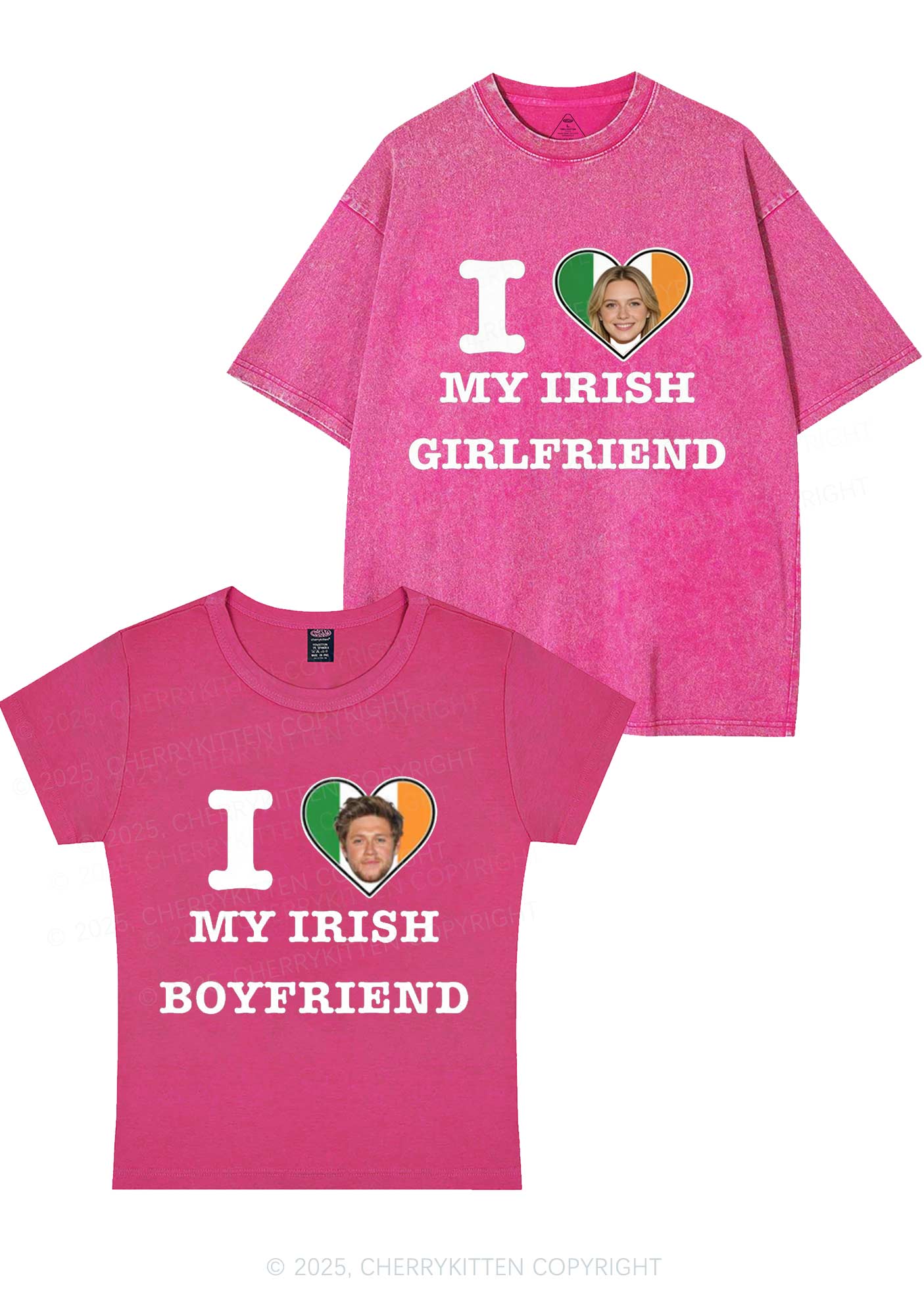 Custom My Irish BF GF Y2K Valentine's Day Couple Shirt Cherrykitten