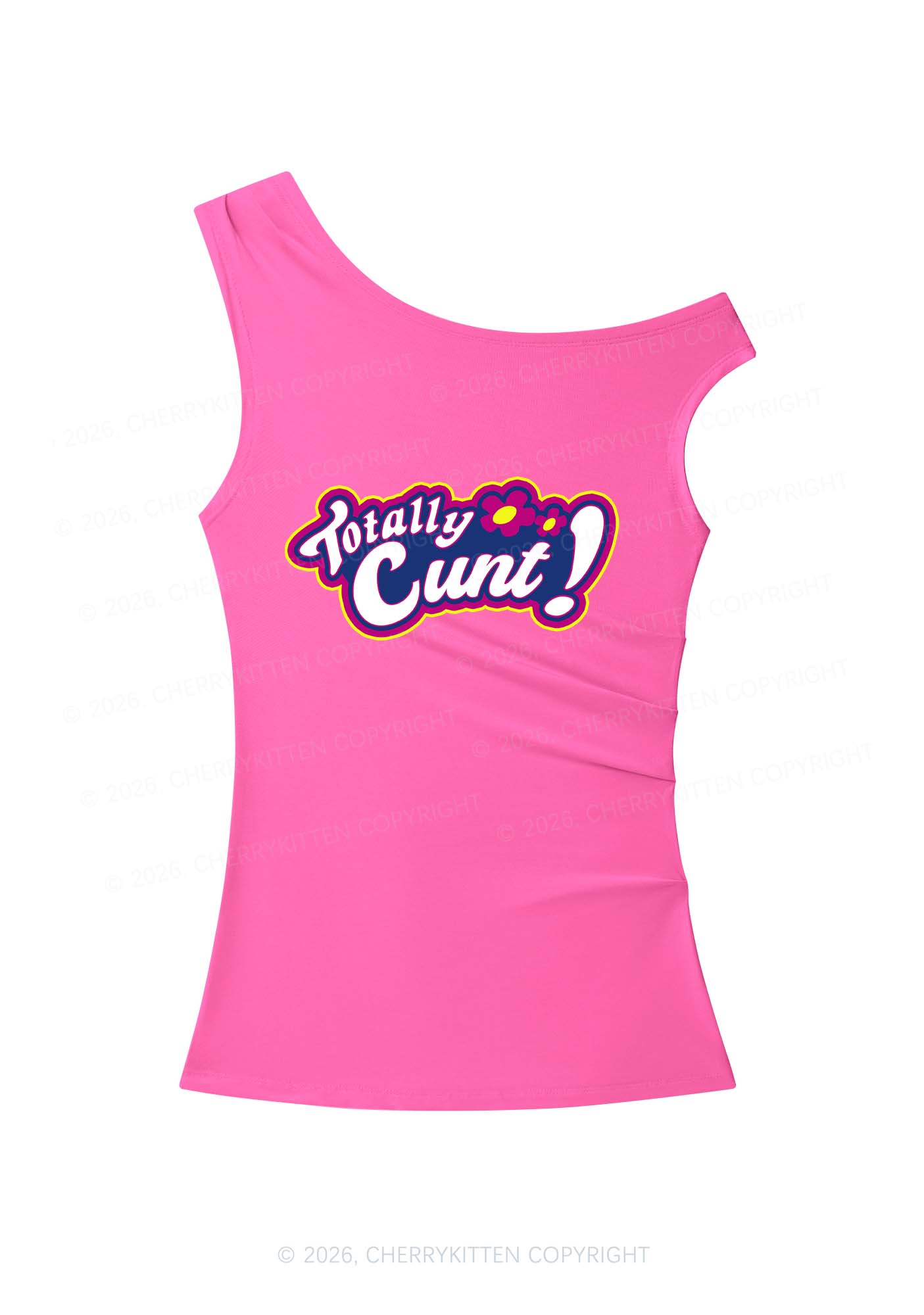 Totally Cxxt Y2K Off Shoulder Tank Top Cherrykitten