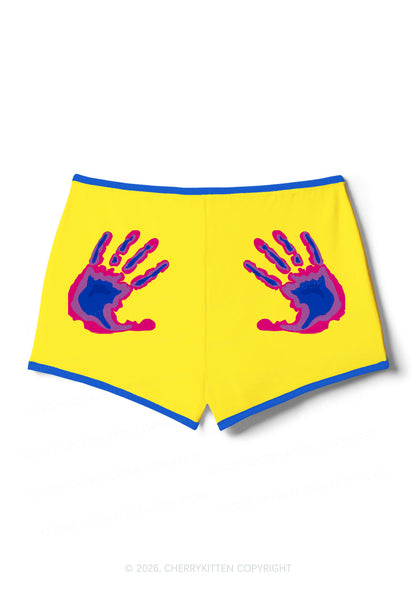 Bisexual Thermal Hands Pride Y2K Booty Shorts Cherrykitten