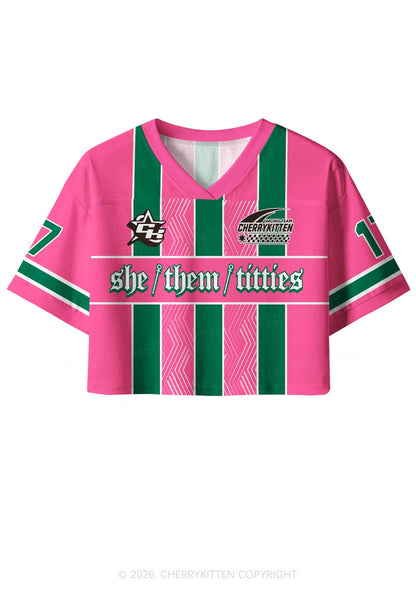 She Them Txtties Pride Y2K Crop Sport Jersey Shirts Cherrykitten