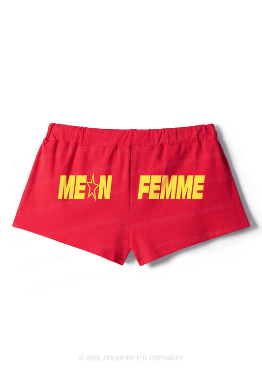 Mean Femme Pride Y2K Drawstring Mini Shorts Cherrykitten