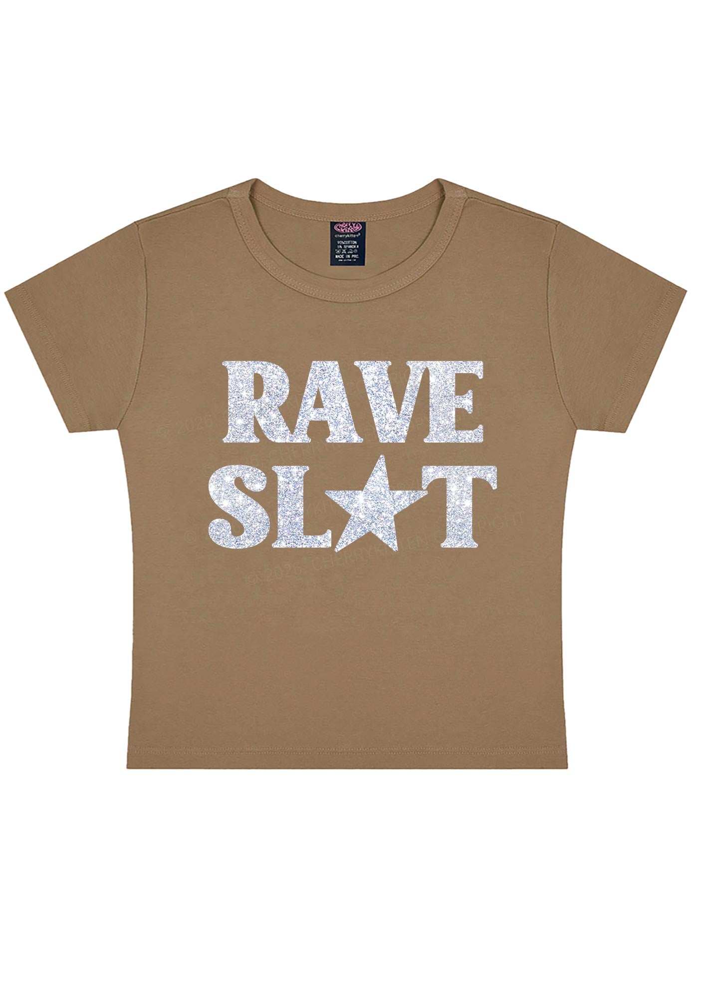 Glitter Rave Slxt Y2K Baby Tee Cherrykitten