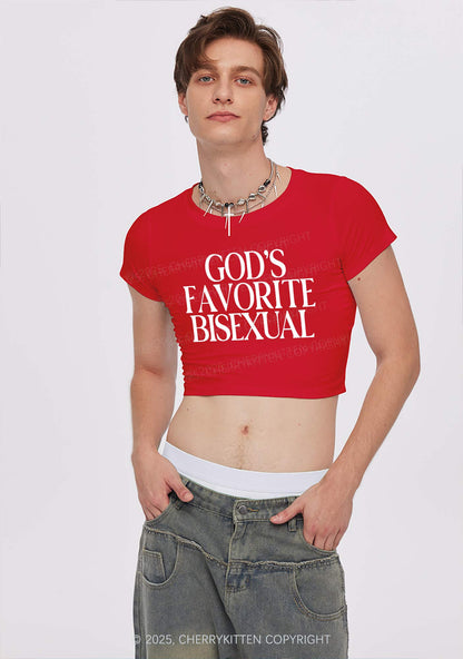 Gods Favorite Bisexual Pride Y2K Baby Tee Cherrykitten