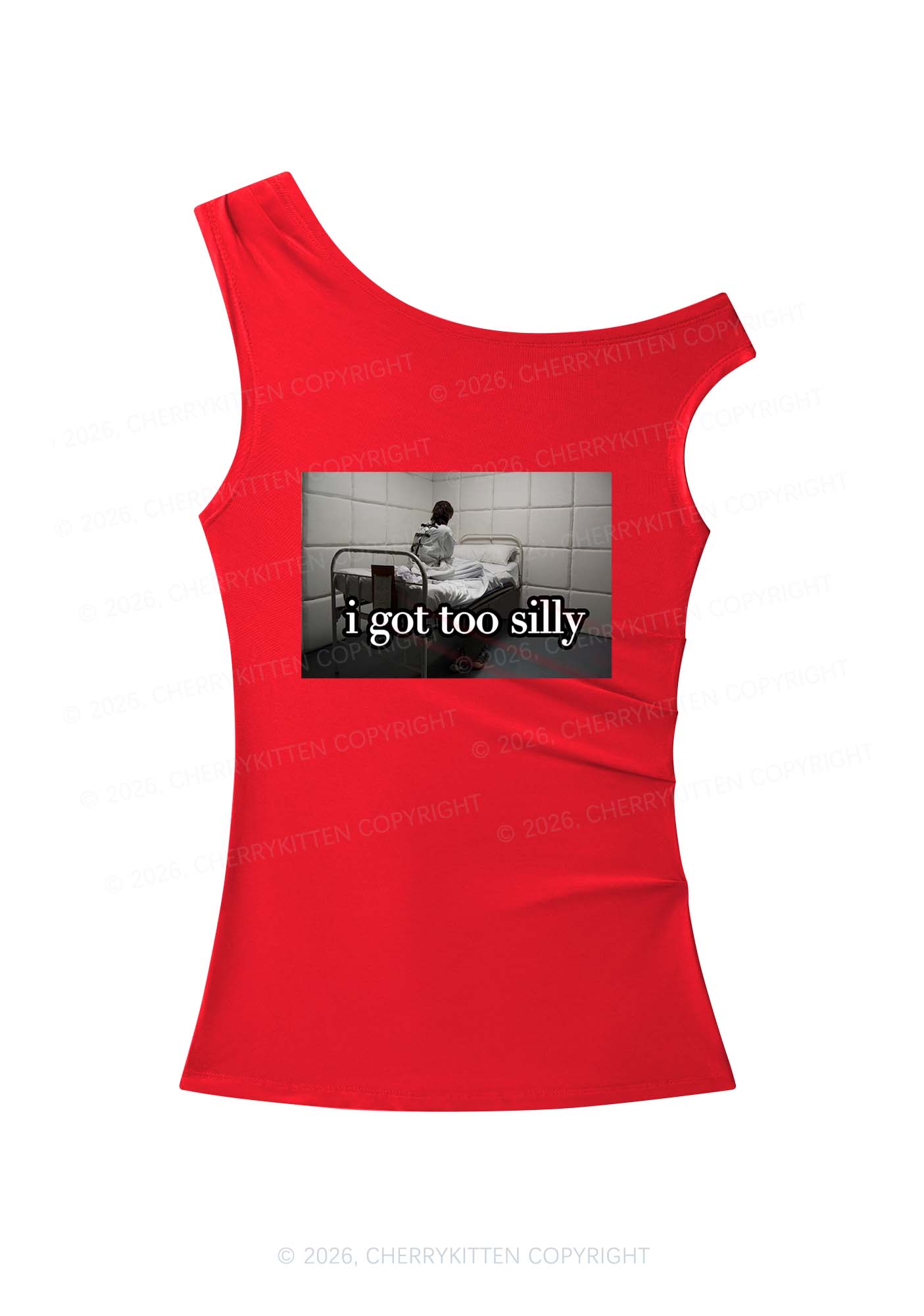I Got Too Silly Y2K Off Shoulder Tank Top Cherrykitten
