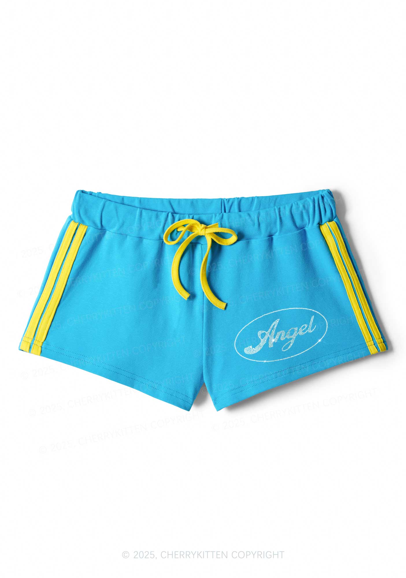 Rhinestone Mini Angel Y2K Drawstring Mini Shorts Cherrykitten