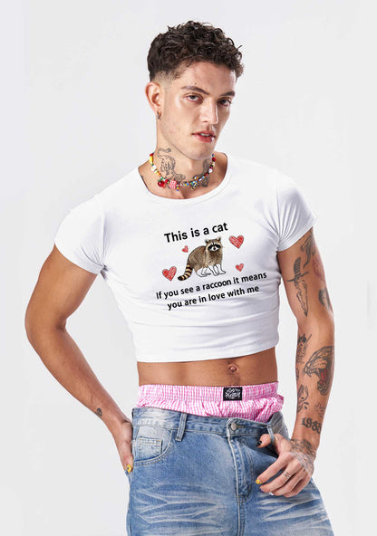 If You See A Raccoon Y2K Baby Tee Cherrykitten