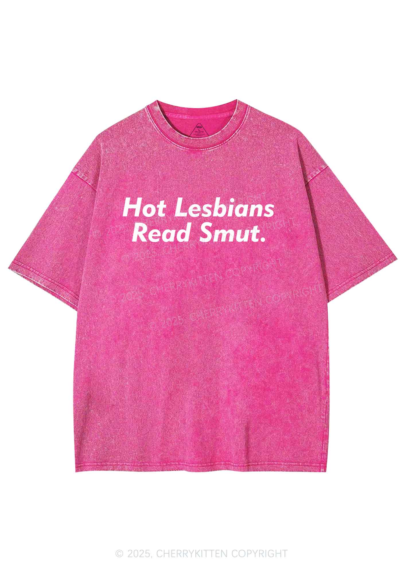 Hot Lesbians Read Smxt Y2K Shirts Washed Tee Cherrykitten