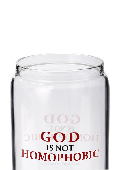 God Is Not Homophobic Pride Y2K Printed Glass Cup Cherrykitten