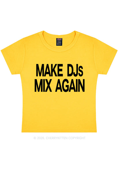 Make DJs Mix Again Y2K Baby Tee Cherrykitten