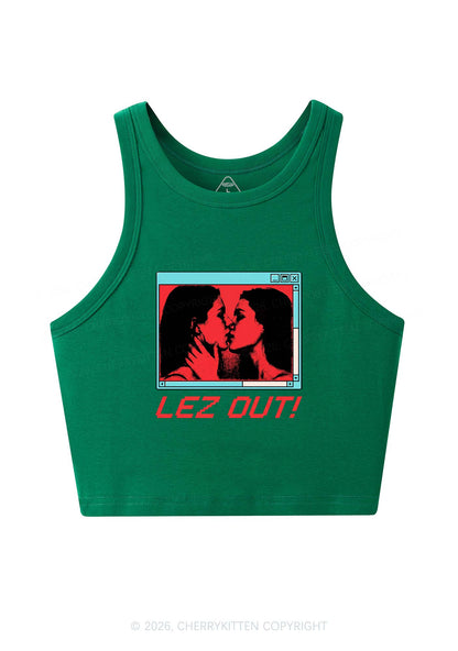 Lez Out Pride Y2K Crop Tank Top Cherrykitten
