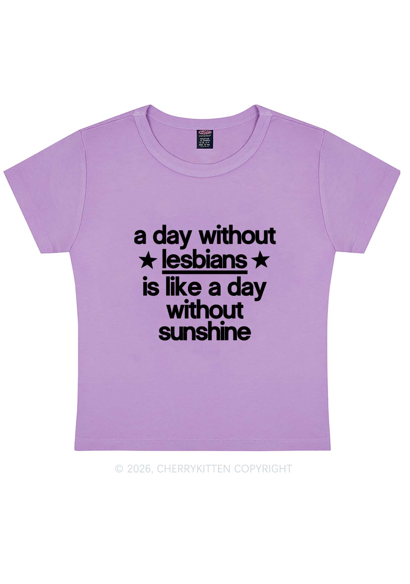 Lesbians Is Like Sunshine Pride Y2K Baby Tee Cherrykitten