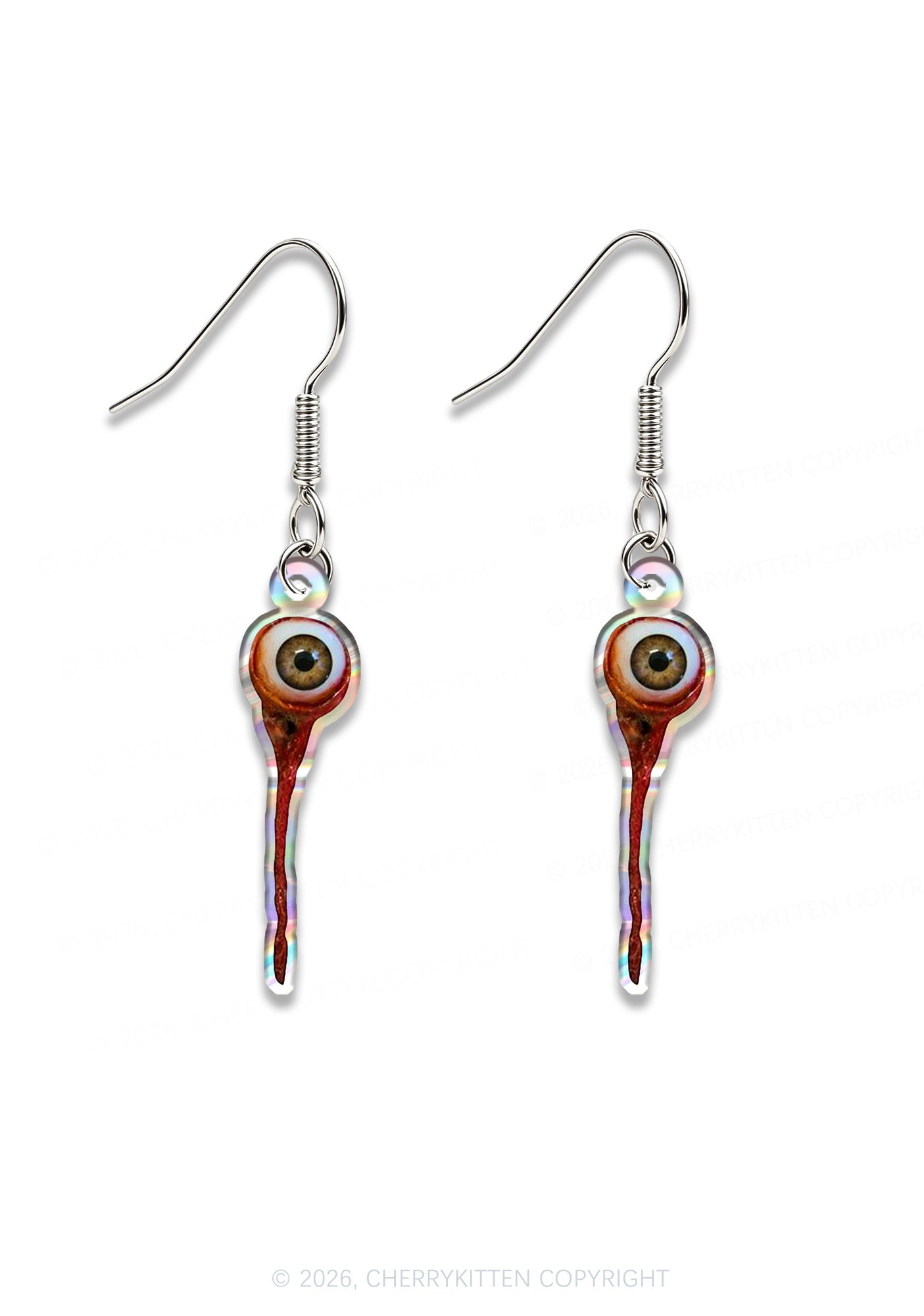 Halloween Blood Eyeballs Y2K Acrylic Earrings Cherrykitten