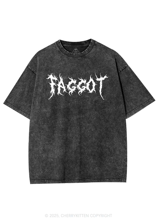 Punk Faggot Pride Y2K Shirts Washed Tee Cherrykitten