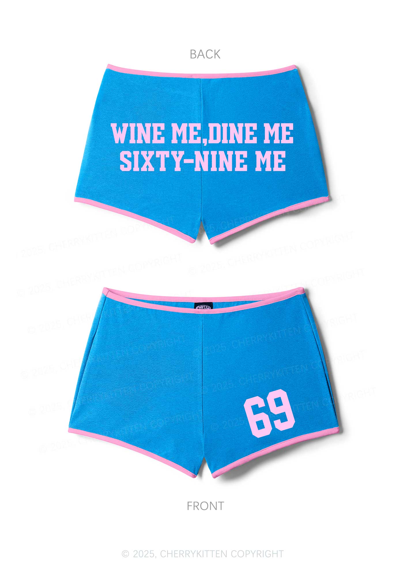 Wine Me Dine Me Y2K Booty Shorts Cherrykitten