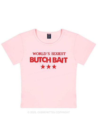 Worlds Sexiest Butch Bait Pride Y2K Baby Tee Cherrykitten