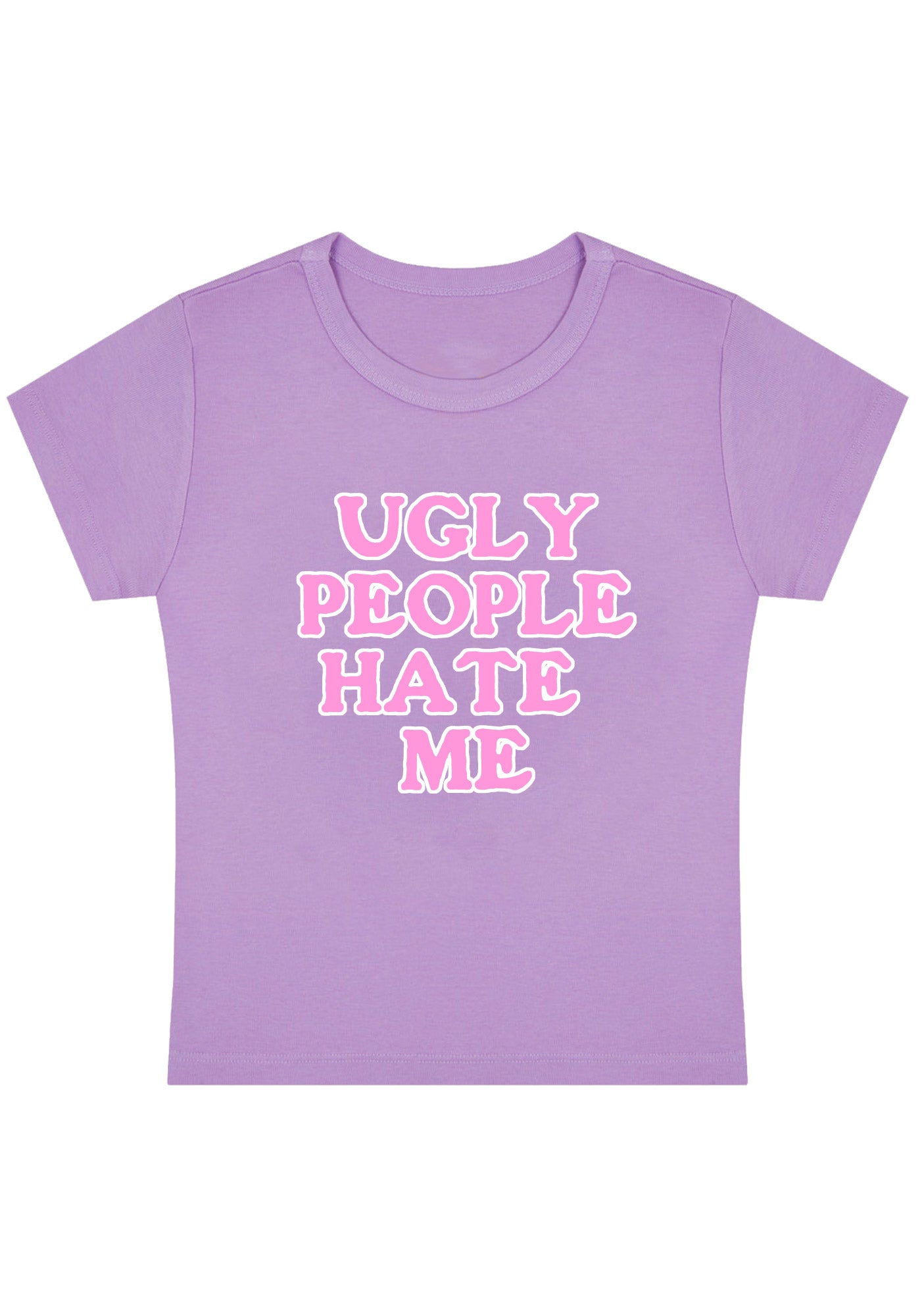 Ugly People Hate Me Y2K Baby Tee