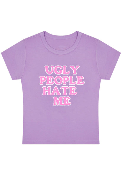 Ugly People Hate Me Y2K Baby Tee