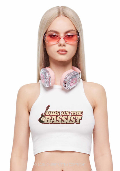 Dibs On The Bassist Y2K Crop Tank Top Cherrykitten