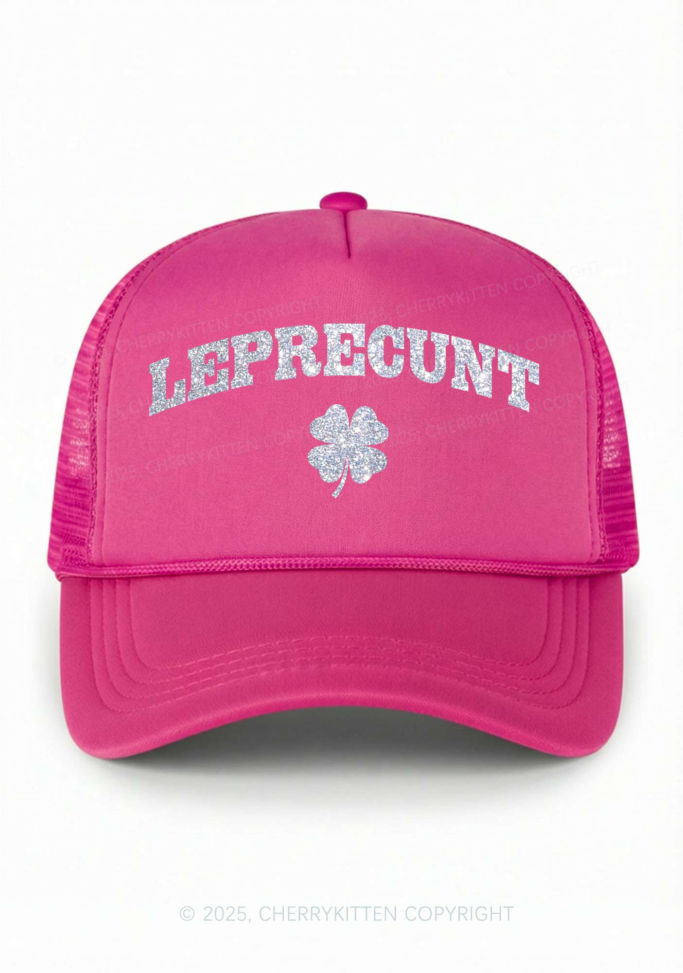 Glitter Leprecunt St Patricks Y2K Trucker Hat Cherrykitten