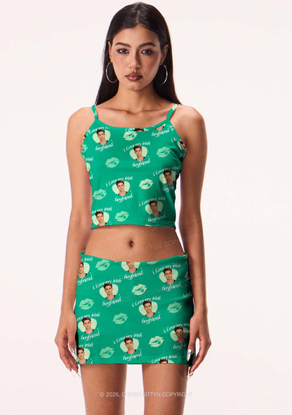 Custom I Love My Irish BF St Patricks Y2K Print Mini Skirt Cherrykitten