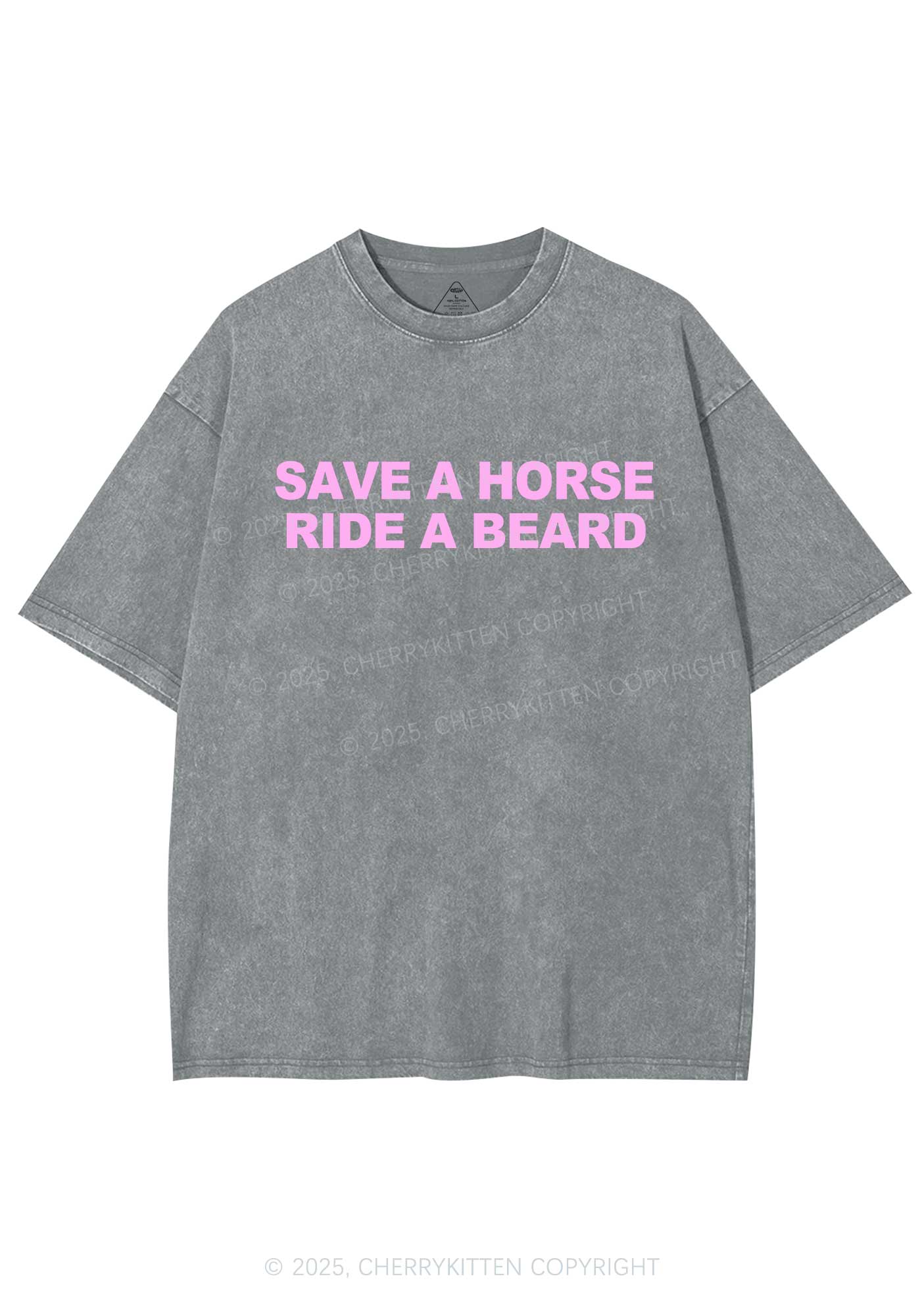 Ride A Beard Y2K Shirts Washed Tee Cherrykitten