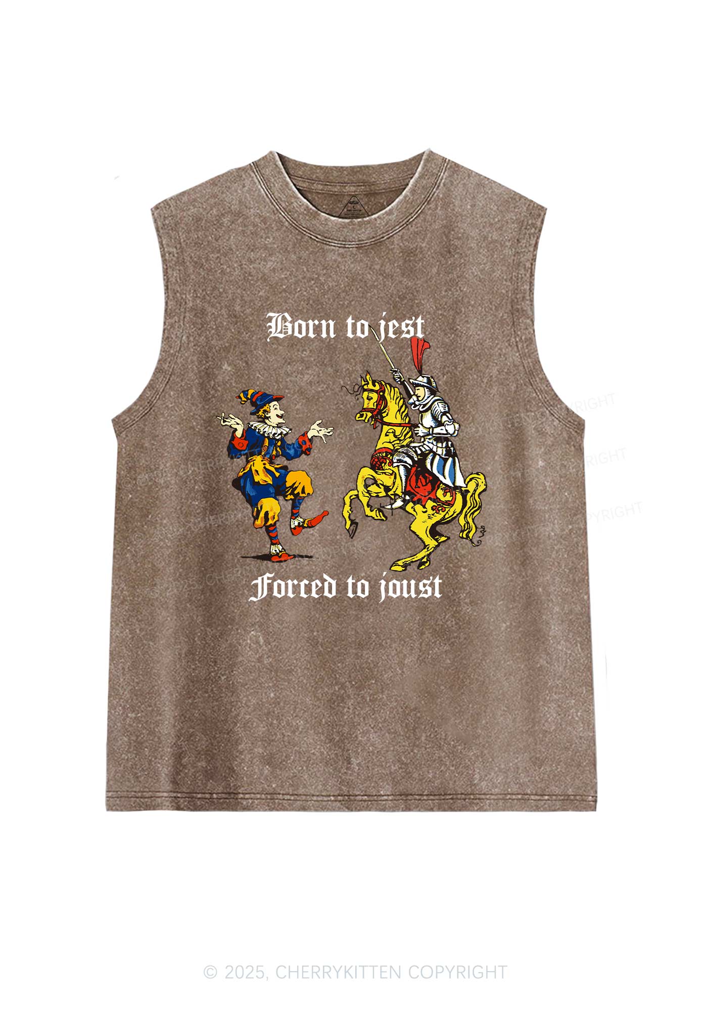 Born to Jest Forced to Joust Y2K Washed Muscle Tank Cherrykitten