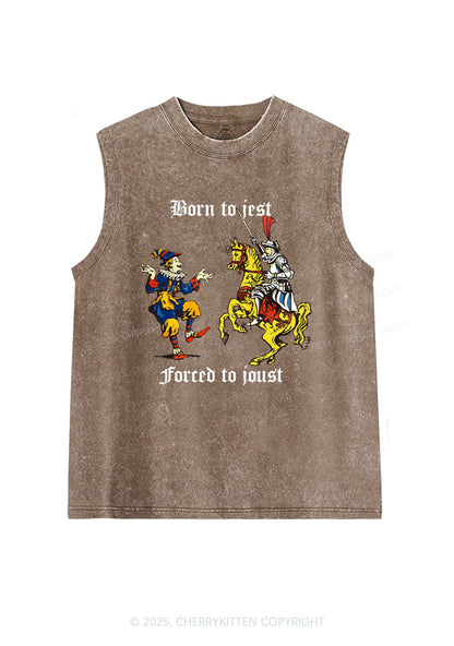 Born to Jest Forced to Joust Y2K Washed Muscle Tank Cherrykitten