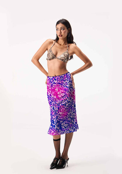 Bisexual Leopard Pride Y2K Print Midi Skirt Cherrykitten